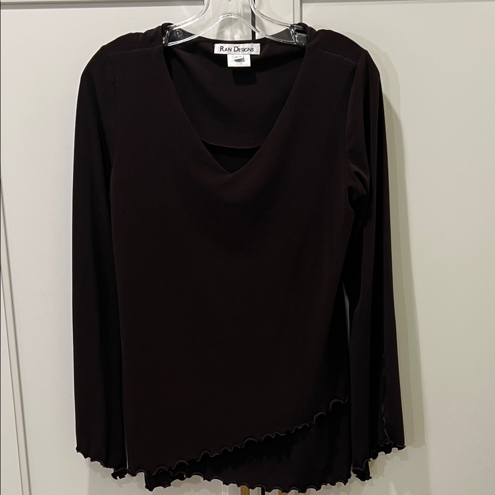 Women's Brown 3/4 Sleeve Maternity Blouse